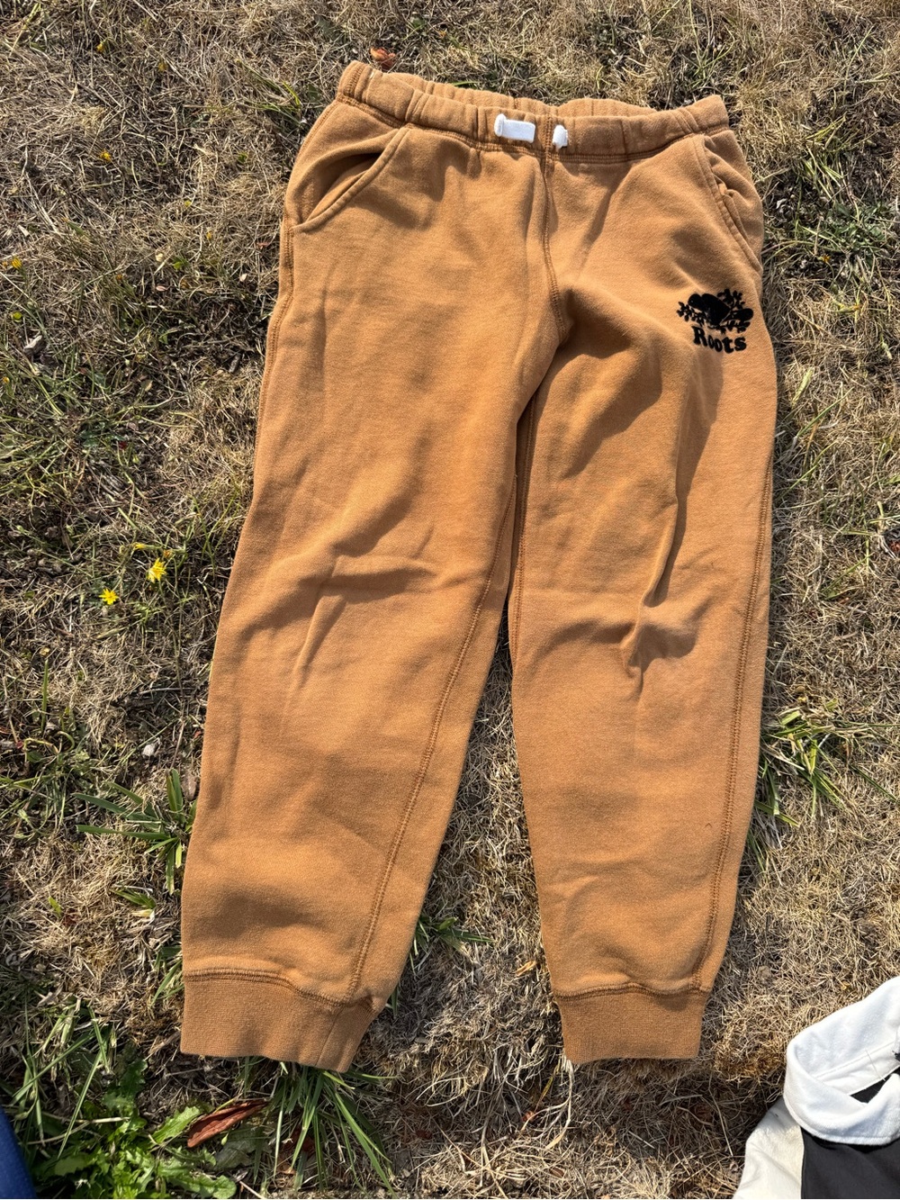 Roots Kids Tan Sweatpants with Logo